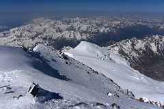13F Mounts Gvandra And Gora Kukurtli-Kolbashi To The West From Mount Elbrus West Peak Summit 5642m.jpg